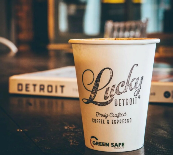 Lucky Detroit barista crafting a handcrafted latte