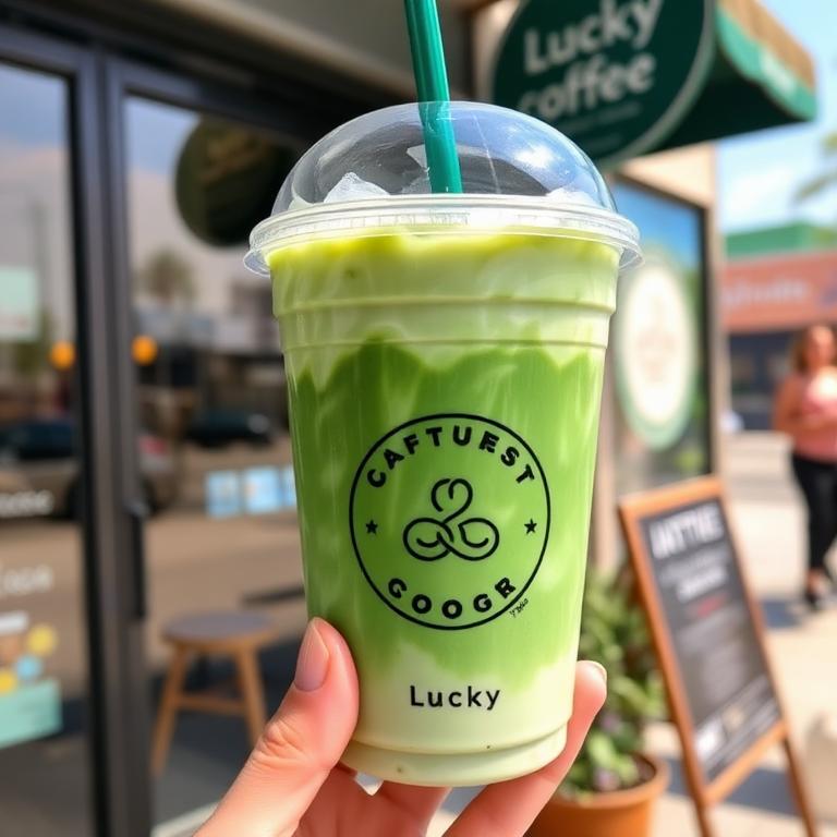 Matcha Latte handcrafted at Lucky Detroit Coffee
